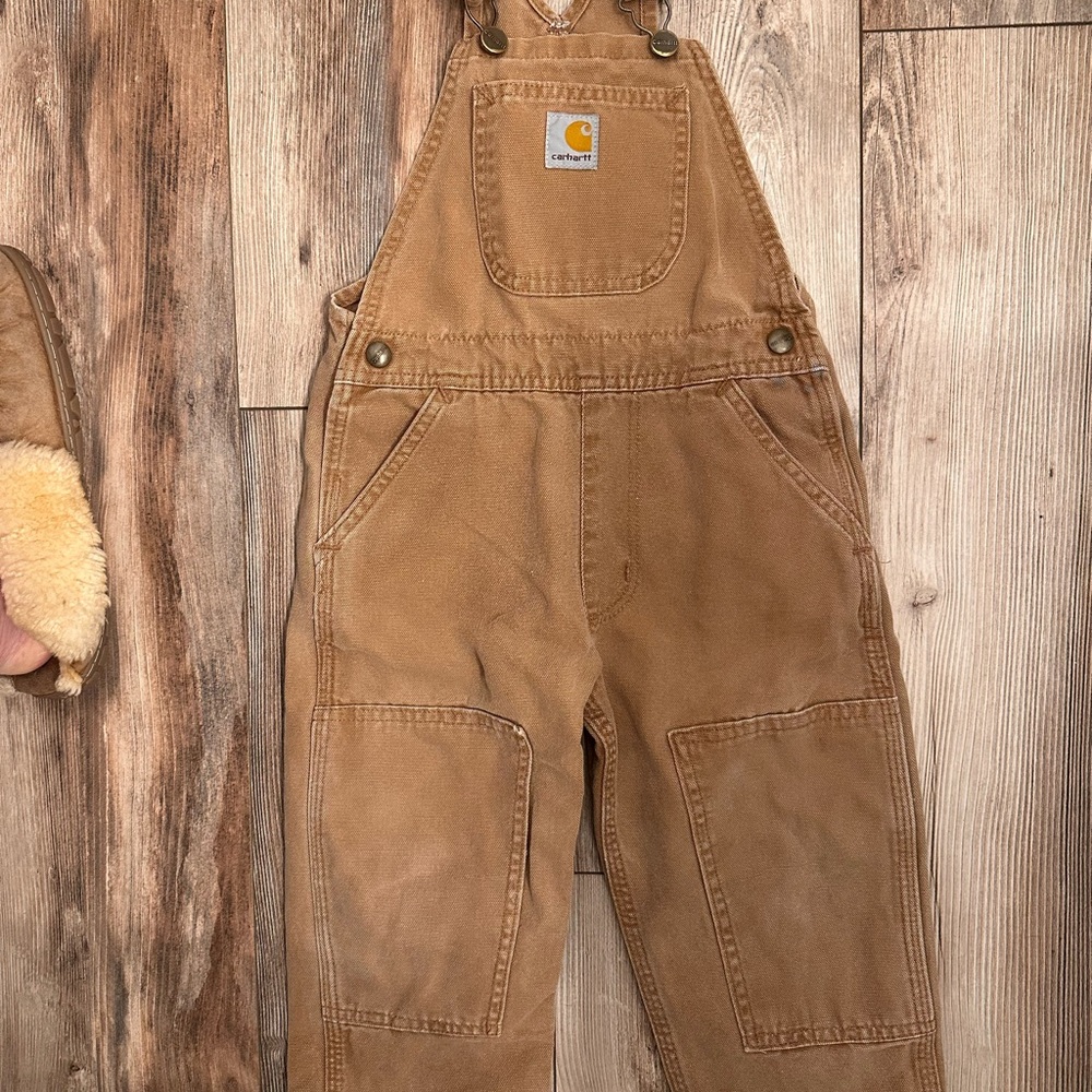VINTAGE 2006 Carhartt Kids Tan Overalls- 3T